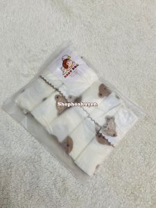 Sét 5 Chiếc Khăn sữa cho bé sơ sinh chất vải xô Muslin mềm mại thấm hút nước họa tiết xinh xắn 30x30cm