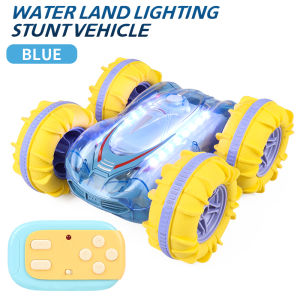 Mainan Mobil Amfibi Remote Control RC Mobil dengan Lampu LED Berwarna 24GHZ Anti Air
