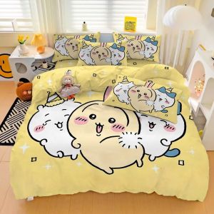 A First-Class   Nylon Cotton chiikawa Usaqi Double-Sided Printed Four-Piece Set for Student Dormitory Use Three-Piece Set LZD