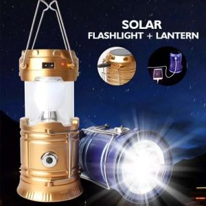 Lampu dan Senter Led Solar Camping Emergency Lentera Tarik