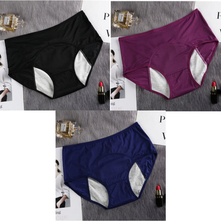 3 Pcs/set Plus Size Women Physiologocal Panties Leak Proof