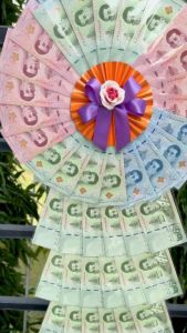 พวงมาลัยธนบัตร ใส่ได้40ใบ 50ใบ 100ใบ พวงมาลัยรับปริญญา พวงมาลัยวันเกิด ของขวัญงานเกษียณ พวงมาลัยใส่ธนบัตร แบงค์2050100 ได้(ราคาซองเปล่าไม่รวมธนบัตร)