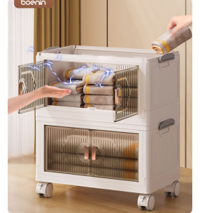 Super-Life Transparent Wardrobe Storage Cabinet Folding Free Baby Storage Cabinet