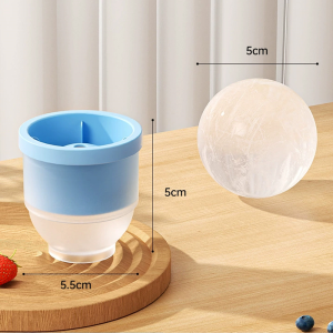 Silicone Ice Cube Molder Silicon With Cover Round Whiskey Cocktail Ice Box Mold Food Grade Ice Maker