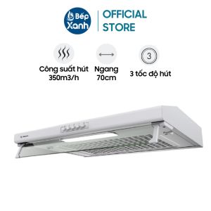 Máy Hút Mùi Classic Malloca H107W - Công Suất Hút 350 m3/h - Ngang 70cm - Sơn Tĩnh Điện Trắng - Lưới Lọc Nhôm - Hàng Chính Hãng