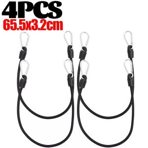 4PCS Motorcycle Tie Down Strap Adjustable Stretch Rubber Elastic Rope Aluminum Alloy Carabiner for E-bike Scooter ATV Luggage Cargo