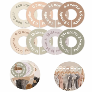 DOOUR 68/9Pcs Organizing Hangers Baby Clothing Size Dividers DIY Craft Plastic Garment Labels  0-24 Months Wardrobe Separator Sewing Clothing Accessories