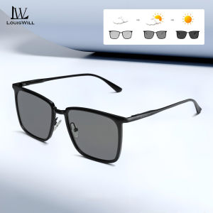 LouisWill Auto Color Changing Sunglasses Photochromic Sunglasses Night Vision Lens Sunglasses TAC Polarized Sunglasses Driving Sunglasses Dual-Use UV400 Sun Protection