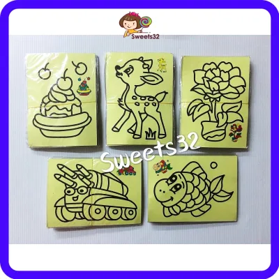 (36pcs +-) Kids DIY Colorful Sand Painting Art Creative Drawing Early Learning for Children suitable for party bag