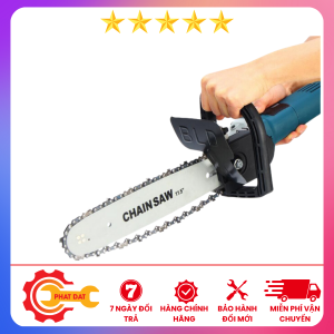 Lam Cưa Xích Gắn Máy Mài Cầm Tay Thành Máy Cưa Xích