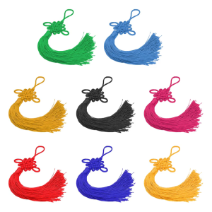 Chinese Knot with Tassels Handmade Chinese Knotting Cord New Year Gift for Chinese Spring Festival and Home Decoration