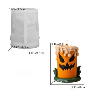 HCHC MALL Tự làm Khuôn trang trí Halloween Silicone Đa năng Khuôn thạch cao nhựa epoxy Bóng ma Chống dính Khuôn làm nến Đồ trang trí nhà cửa