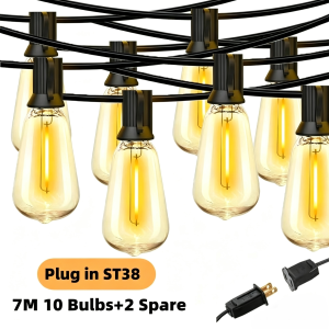 LED Bulbs String Lights Yellow Lights Outdoor Waterproof Garden Lights Dimmable Patio String Lights