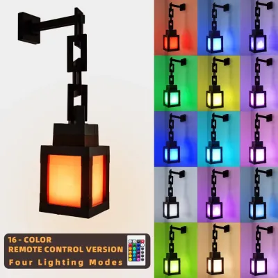 Quivlox Minecraft Replica Cartoon Glowing Lantern Night Light Rechargeable Game Toy Peripheral Same Style Childrens Bedroom Ambient Light