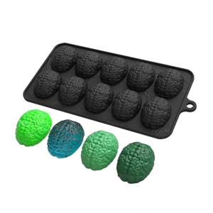 Silicone Brains Chocolate Mold 10 Cavity Baking Mould for Fondant Cake Dishwasher Safe and Easy Releases Dessert Molds