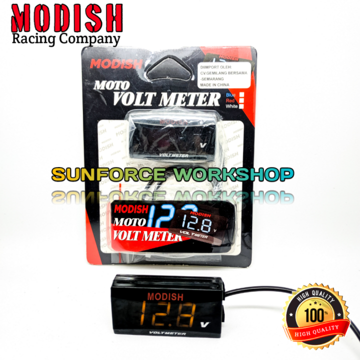 Volt Meter Slim Dan Volt Meter DIGITAL 2IN1 waterproof MODISH VOLTAGE FUNGSI PENGUKUR AKI MOTOR