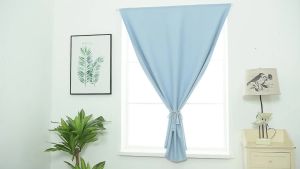 Blackout Curtain Self Adhesive Curtain Installation Without Punching Living Room Bedroom Window
