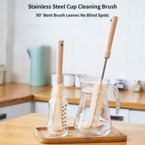 2 In 1 Cleaning Brush Long Handle Scrubber Easy To UseDetachable Brush Hangable Glass Cleaner Kitchen Cleaning Tool