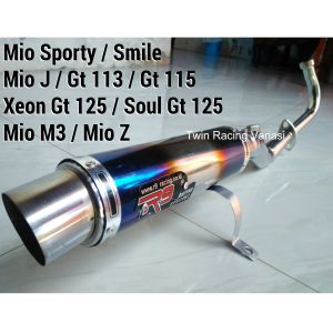 Knalpot Racing R9 Mugello Untuk Motor Mio Sporty / Smile / Garvis / Mio J / Mio M3 / Mio Z / Mio So / Mio Soul karbu / Mio Soul Gt 115 / Mio Soul Gt 125 / Mio S / Mio Fino Karbu / Fino Fi / X Ride / Xeon Rc / Xeon Gt 125