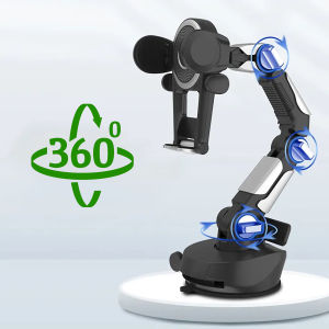 Giá kẹp điện thoại ô tô loại lớn khớp robot kéo dài xoay 360 độ cốc hít taplo hít kính chắn gió ô tô xe hơi