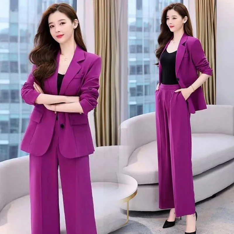 ∋﹍ 2022 new small fragrance Formal suit women suit Korean style suit set women  suit Set wear formal women blazer suit women set pakai office suit women