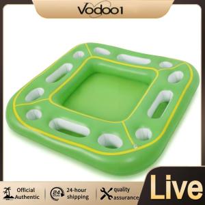 【Vodool】 Inflatable Card Game Table W/ Food Drink Holder Large Pool Table for Adult Beach Summer Party Hot Tub