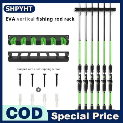 SHPYHT 1 Set Fixing Bracket 6-Rod Rack Wall Mounted Fishing Rod Rack For Boat Horizontal Vertical Fishing Rod Holder