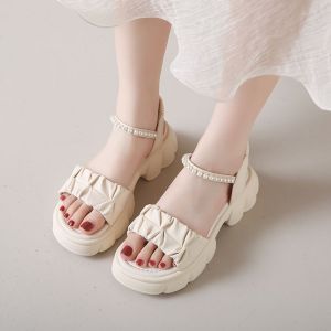 [Free Shipping] Thick-soled sandals for women new summer style soft-soled height-increasing sandals for petite students