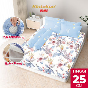 Kintakun DLUXE - Sprei Set Fitted Tinggi 25cm 180x200 King Aesthetic Multivarian - Sprei Kintakun Double Size Set Sarung Bantal Guling