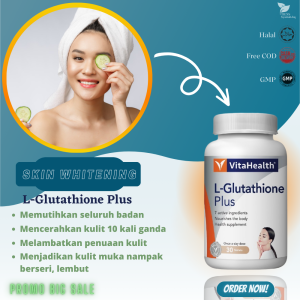 Whitening L-Glutathione Plus Original Collagen Supplement Pemutih Badan Seluruh Cepat Pencerah Kulit Skin Vitamin C Glowing 美白 hilang jerawat 10 caps