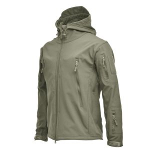 หนังปลาฉลาม เสื้อแจ็คเก็ตหนังกลับฤดูหนาว เสื้อแจ็คเก็ตขนแกะคลุมด้วยผ้าลายพราง เสื้อแจ็คเก็ตปีนเขากันลม