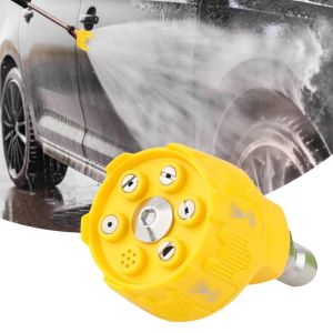 SADSAF 1/4Inch Connector Pressure Washer Nozzle 6in1 Design 0 15 25 40 Degree Quick Connect Nozzle 14 Inch Design Quick Change Connector Multifunctional Nozzle Garden Cleaning