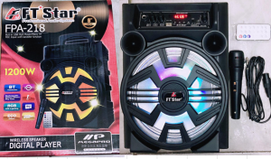 Portable Bluetooth Trolley 8" Speaker FPA-218 USB Micro SD FM and Free Mic and Remote
