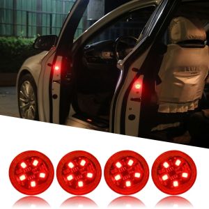 4PCS LED Car Opening Door Safety Warning Anti-collision Lights Magnetic Sensor Strobe Flashing Alarm Lights Parking Lamp