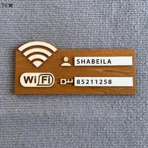 TX🏮💓🧧 1PC mộc mạc bằng gỗ Wifi mật khẩu đăng nhập cổ điển treo tường không dây mạng chỉ số mảng bám đa mục đích trang trí nội thất phụ kiện