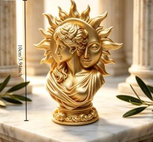 FFBH Sun Moon Goddess Bust Statue 3DPrinted Female Sculpture Mystical Witchy Desktop Ornament Spiritual Altar Decor Housewarming Gift R3K9L