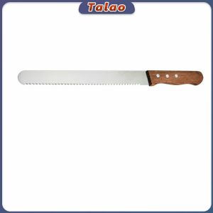 Talao 10inches Stainless Steel Bread Knife Wooden Handle Cake Slicer Pastry Cutter Baking Tools