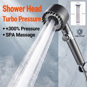 Premium High-Pressure Filtered Shower Head | 3 Spa Modes & Water-Saving Stop Button