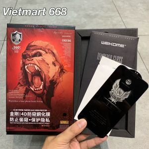 Cường Lực  KingKong Chống Nhìn Trộm Cho iPhone X-XS XR - XS Max 11-11Pro 11Pro Max 12Mini 12-12Pro 12Pro Max 13-13Pro 13Pro Max- 14 14Plus 14Pro14Pro Max iPhone 15 15Plus 15Pro 15ProMax - Dán Full Màn Full Hộp