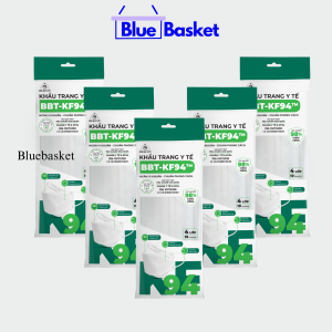 Combo 5 Gói Khẩu Trang KF94 Bông Bạch Tuyết 4 Lớp Trắng/ Đen (10 cái/gói)