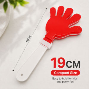 28CM Red & White Hand Clappers-Plastic Cheer Sticks for Singapore National Day Sports Events Cheerleading party