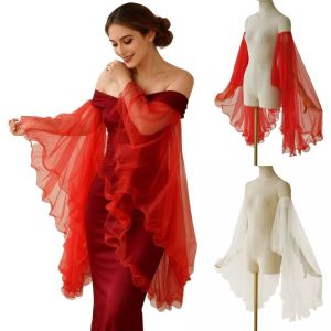 VIVIDI 1 Pair Detachable Womens Dress Sleeves Long Tulle Sheer Tulle Gloves Lightweight Elegant Arm Covers Wedding Dress Accessories