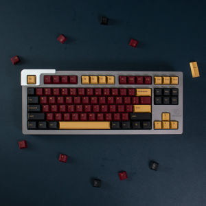 【Keycap Only】GMK Red Samurai keycaps 168 Keys Cherry PBT Double Shot Keycaps For Cherry MX Switch Mechanical Keyboard Keychron/RK61/GK61/Anne Pro 2