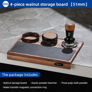 Bincoo Coffee Machine Handle Filling Pressing Plate Bracket Pressing Powder Base Walnut Storage Cloth Powder Pressing Base