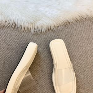 [Free Shipping] New Style WomenS Sandals Versatile Transparent Strap Sandals Silver Korean Fashion 2026 Outdoor Wear Thick Sole