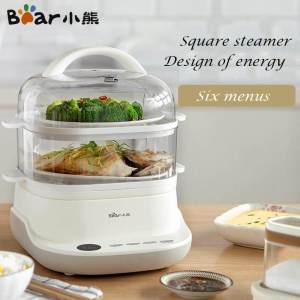 【 Real Stock in Malaysia 】 Bear Electric Steamer 6L Multifunctional Household Small Double-layer Steamer Breakfast Machine Large Capacity Automatic Power-off Steamer DZG-C60T7