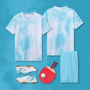 [ Free Shipping ] Customized childrens table tennis uniforms summer quick-dry childrens badminton jerseys competition training team uniforms