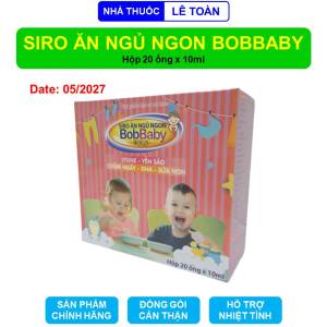 Siro ăn ngủ ngon BobBaby Dân Khang hỗ trợ tiêu hóa ăn ngon ngủ ngon tăng đề kháng hộp 20 ống x 10ml