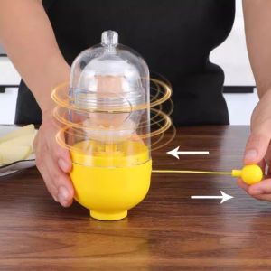 QUA Detachable Egg Spinner Manual Plastic Egg Homogenizer Kitchen Gadgets Portable Egg Yolk Mixer Home