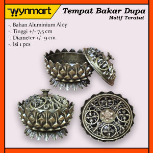 Tempat Bakar Dupa Lingkar 4 jam Teratai Besar bahan  Aluminium Alloy